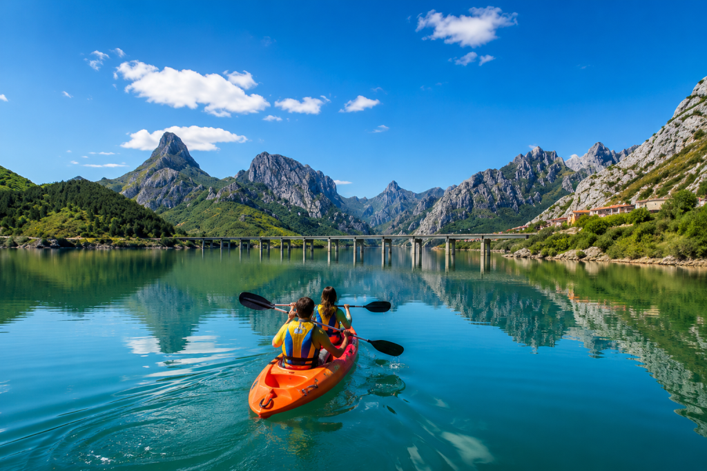 Kayak entre los Fiordos leoneses